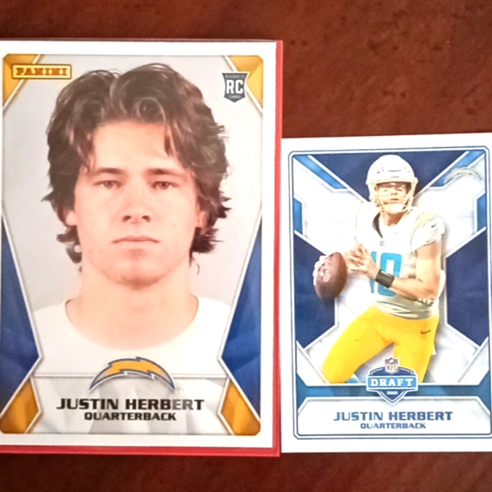 Justin Herbert rookie card and mini RC